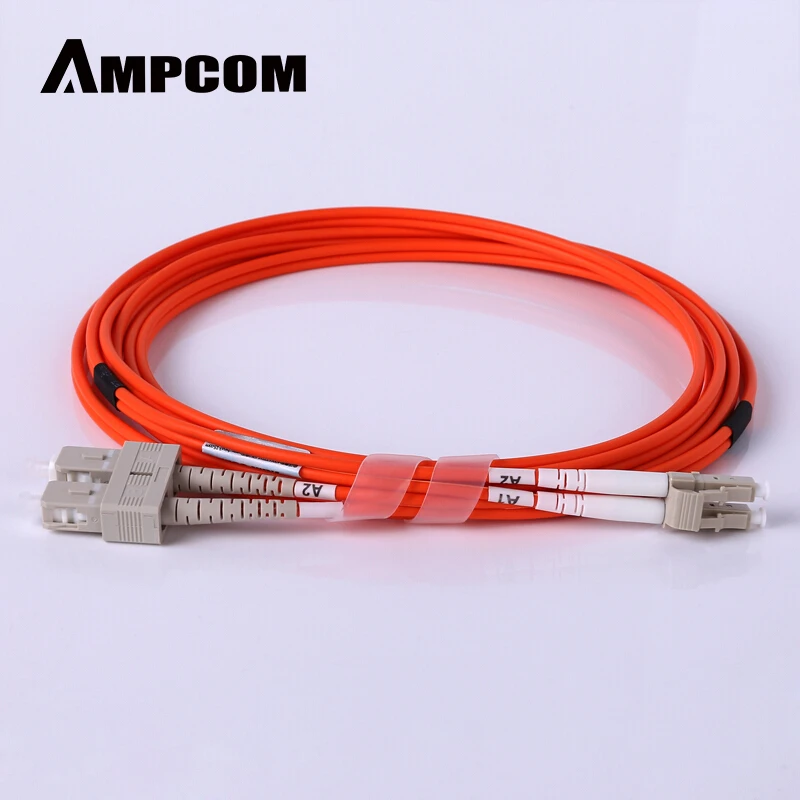 AMPCOM LC к SC волоконный патч-кабель многомодовый дуплексный-50/125um OM2-LC/UPC К SC/UPC