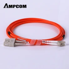 AMPCOM LC к SC волоконный патч-кабель многомодовый дуплексный-50/125um OM2-LC/UPC К SC/UPC