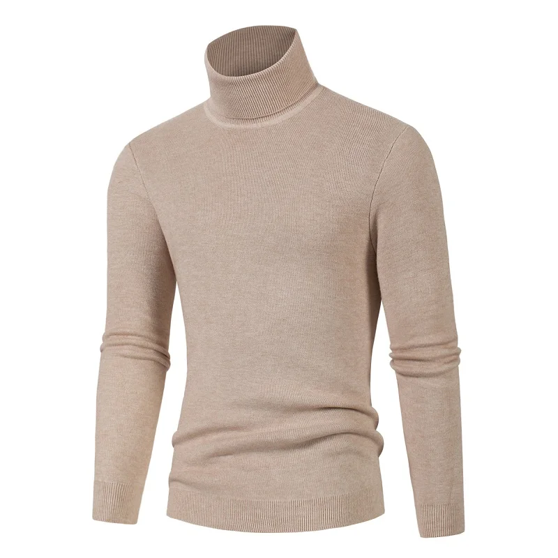 Mens Sweater Turtleneck Pullovers Korean Fashion Computer Knitted Sweater Men Black White Turtleneck Sweater Men Solid Pullovers 3