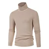 Mens Sweater Turtleneck Pullovers Korean Fashion Computer Knitted Sweater Men Black White Turtleneck Sweater Men Solid Pullovers 3
