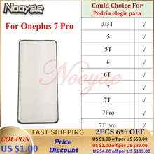 Panneau extérieur en verre noir pour Oneplus 3 3T 5 5T 7 7T Pro 7Pro 6 T 6 T, avec OCA (capteur LCD non tactile)=