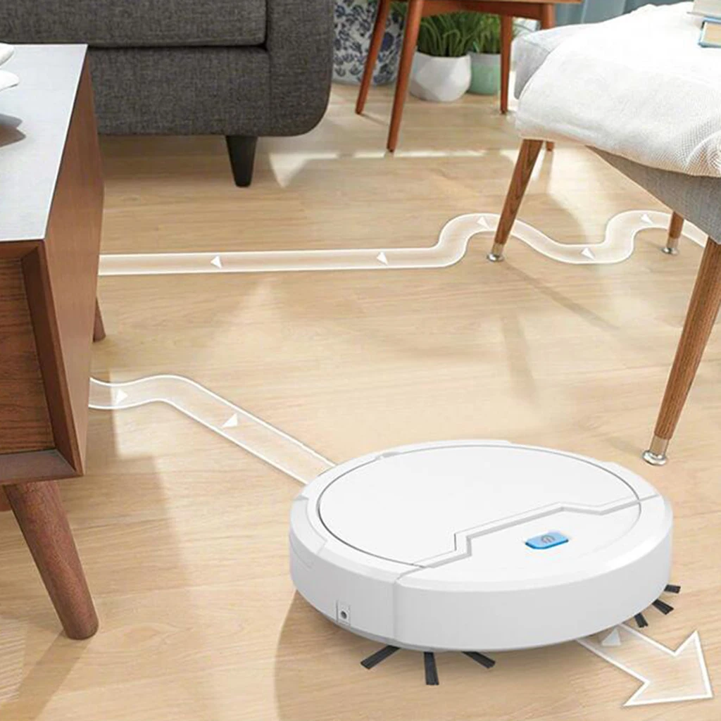 Smart Robot Vacuum Cleaner USB Rechargeable Automatic Sweeping Vacuuming & Mopping 2000pa for Household Office Cleaning