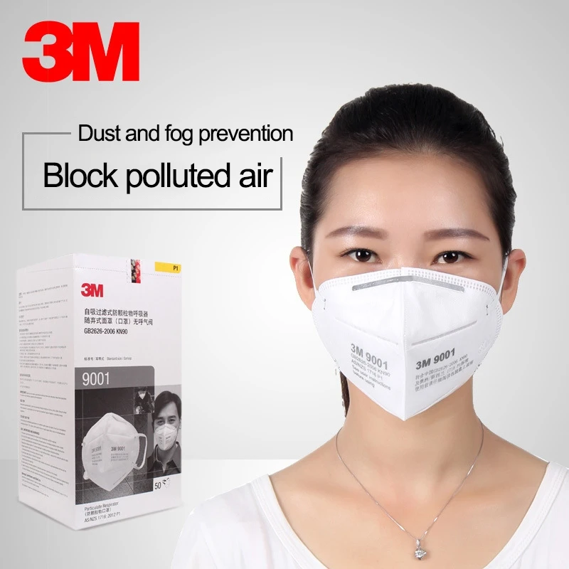 

50pcs 3M 9002 Mask Mouth Nose Mask Protective Dust Cover 9001 Masks FFP2 Respirator Earloops Filter Masks KN90 FFP3 Mouth Masks