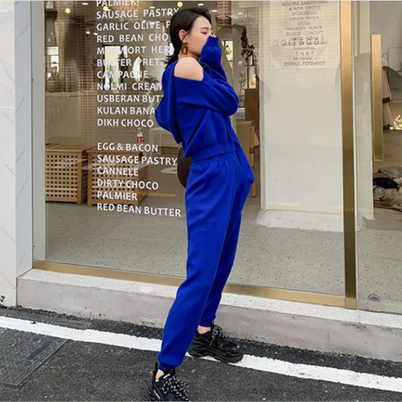 

Set 2019 Autumn And Winter New Style Debutante WOMEN'S Knit Shirt + Fashion Elegant Sweater Trousers Two-Piece Set