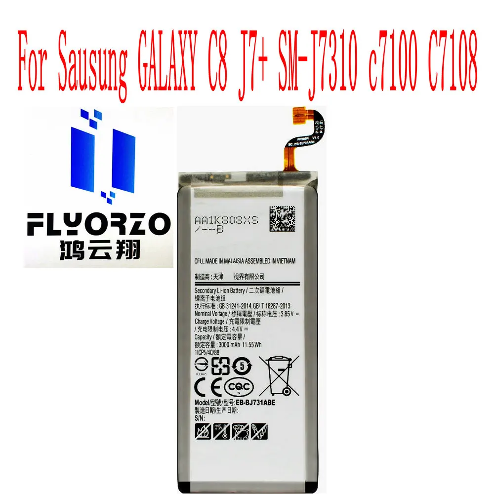 

New High Quality EB-BJ731ABE Battery For Sausung GALAXY C8 J7+ SM-J7310 c7100 C7108 Mobile Phone