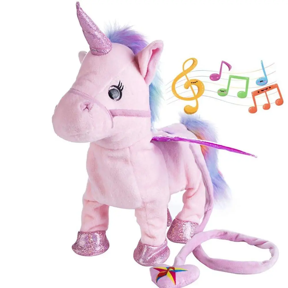 Interactive Animated Electric Walking Unicorn Plush Toy Electronic Music Unicorn Toy for Children Christmas Gifts