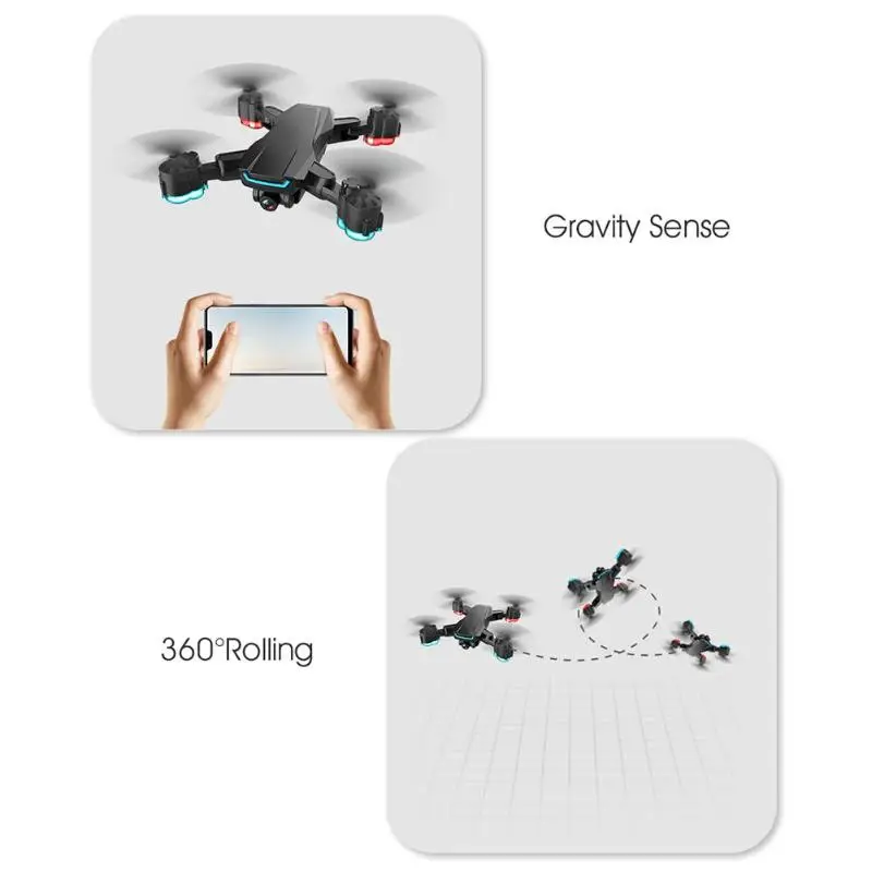 1080P камера Дрон четырехосевой складной Радиоуправляемый вертолет wifi FPV Gravity Sense Квадрокоптер Smart Follow USB пульт дистанционного управления игрушки