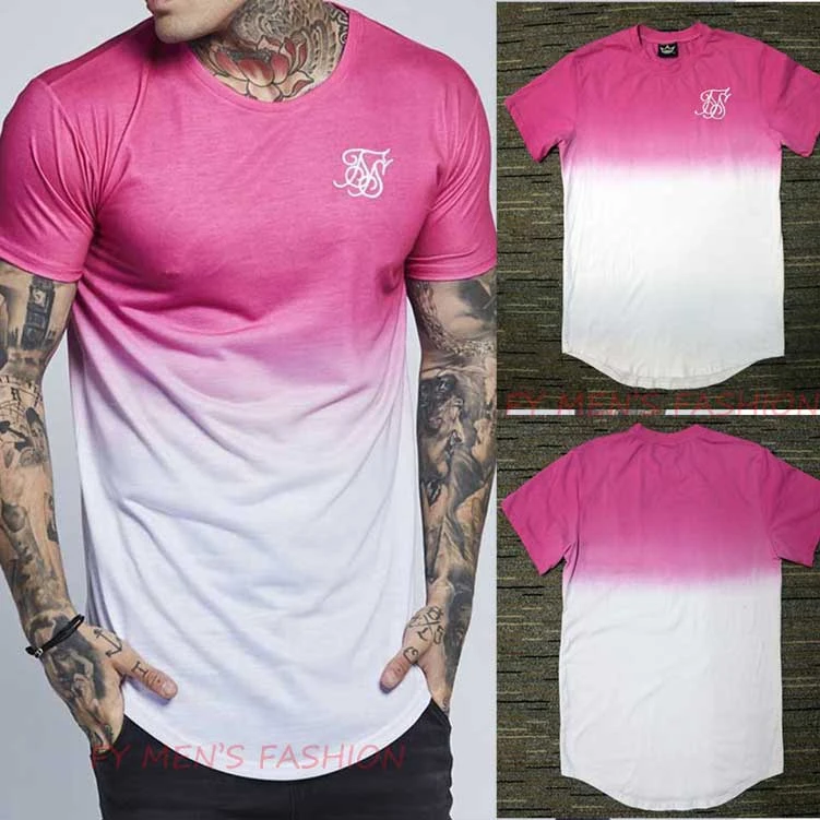 Siksilk de seda para hombre, Camisa larga de estilo Hip Hop, negra, blanca y roja, 2019|t shirt black|t shirttop men - AliExpress