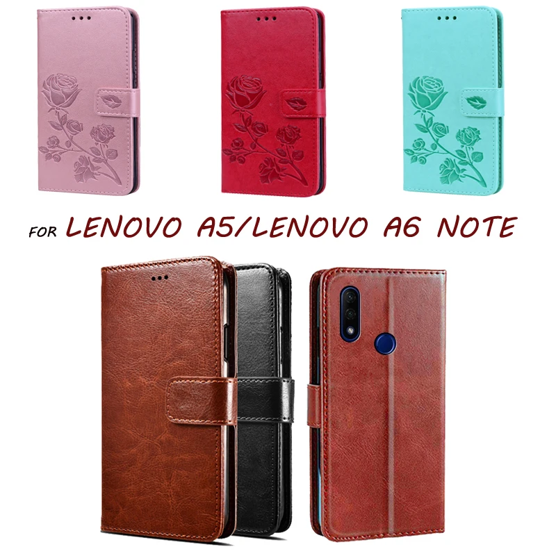 Чехол книжка для Lenovo A6 Note A5 чехол бумажник из искусственной кожи с подставкой