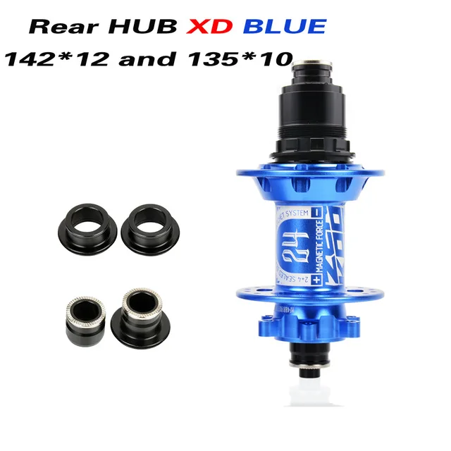 rear hub XD blue KOOZER MF480 Передняя, Задняя Ступица комплект 2/4 подшипники 24T Ratchet 32 отверстия Quick Release через мост горный велосипед для детей 8, 9, 10, 11, S - Цвет: rear hub XD blue