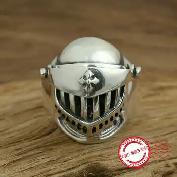 

S925 sterling silver men's ring jewelry handmade vintage classic style helmet armor shape 2018 new product to send lover's gift