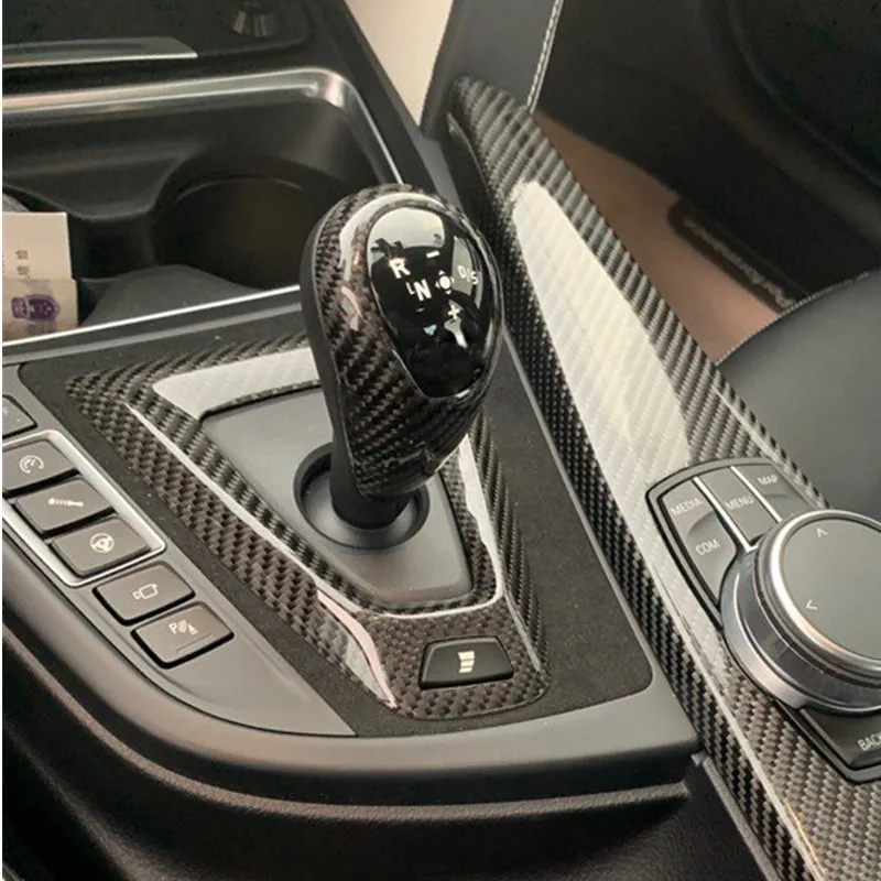 Настоящая ручка переключения передач из углеродного волокна, декоративная наклейка для BMW M2 M3 M4 X5M X6M, аксессуары для интерьера