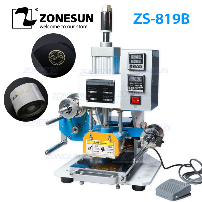 ZONESUN ZS-819B пневматической автоматической кожи машина для горячего тиснения
