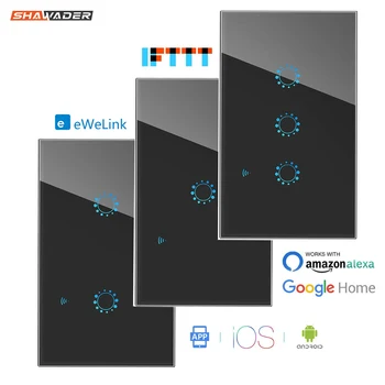 

WiFi Smart Light Wall Switch Wireless Electrical Interruptor Touch Screen Glass Panel work for Alexa Google Home Assistant IFTTT