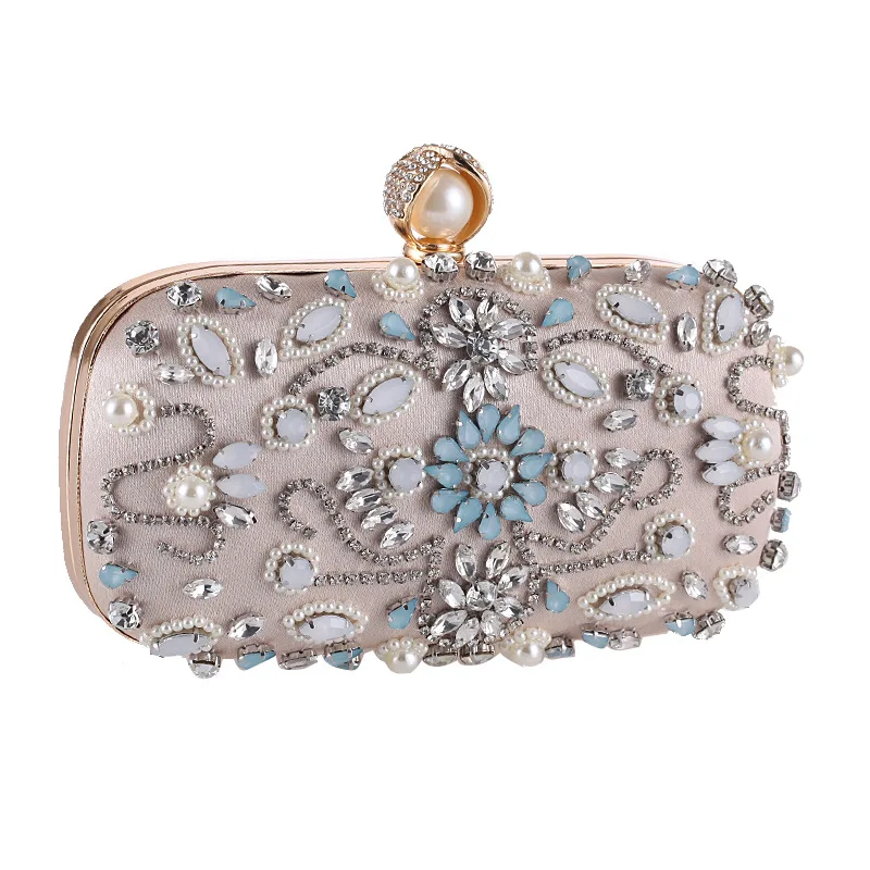 Diamond Clutch,Crystal Embellished With Top Clasp Evening Handbag For Wedding Bridal Prom Gift (10)