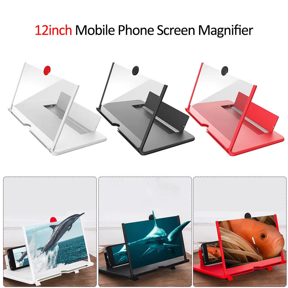 12 inch 3D Mobile Phone Screen Magnifier HD Video Amplifier with Foldable Holder Magnifying Glass Smart Phone Stand Bracket digital water flow meter