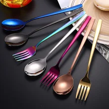 

304 Stainless Steel Tableware Steak Fruit Fork Ice Cream Coffee Dessert Spoon Cutlery Dinnerware Kitchen Restaurant Utensils