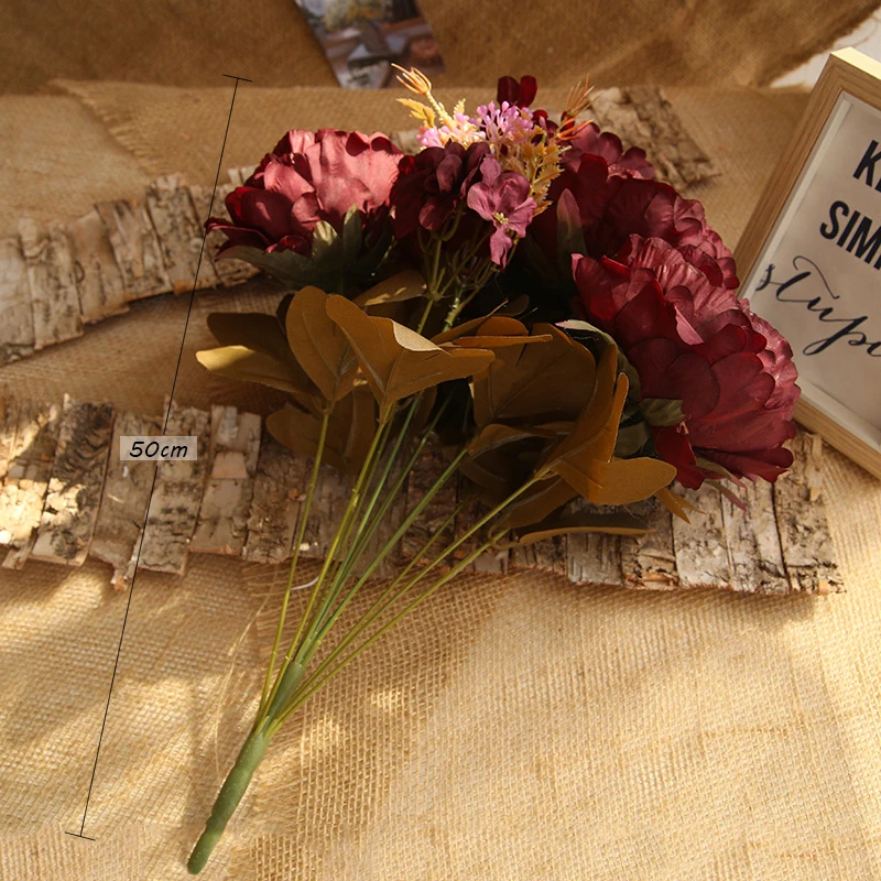 JAROWN Artificial High Quality Big Peony Flower Bouquet Autumn Home Decor Wedding Decoration Flowers Flores Sztuczne Kwiaty (7)