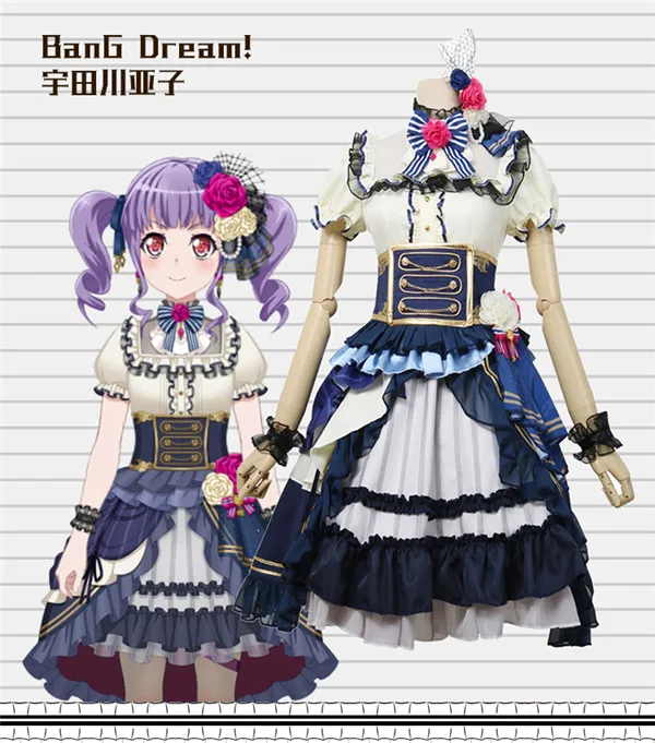 BanG Dream! девушка группа Roselia Udagawa Ako платье Высокое качество Косплей Женская одежда