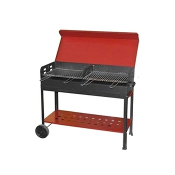 

Artigian Ferro 501,Big Barbecue Completo di Doppia Griglia di Cottura, Nero, 100x40x20 cm