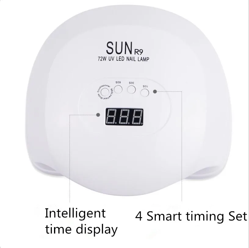 Профессиональный маникюрный аппарат SUN R9 лампа для ногтей 72 Вт Сушилка для ногтей двойной свет УФ светодиодный светильник отверждения для всех гель Полирующий гвоздь инструмент для искусства