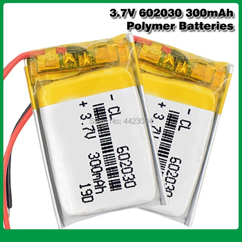 3.7v 300mah batterie Li-ion 602030 batterie rechargeable au
