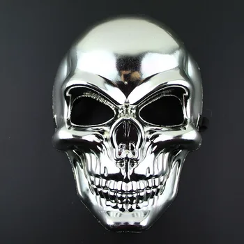

1Pcs Creative Fashion Halloween Horror Electroplated Skull Party Mask Funny Children Prank Masks Theatrical Performance Props