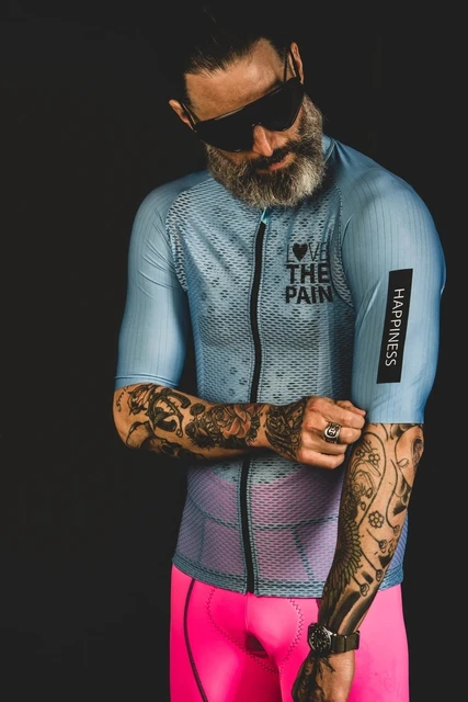 LOVE THE PAIN Pro Team Cycling Set 2021 High Quality American Professional Summer Outdoor Cycling Jersey Italian Webbing Pants 01