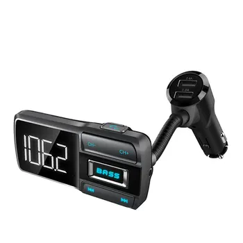 

Bt77D Hands-Free Bluetooth Car Kit Car Fm Transmitter Dual Usb 5V 3.4A Car Charge Phone Charge Fm Modulator Mp3 Player