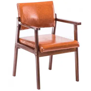 

Solid wood chair modern minimalist armrest dining chair home desk back computer chair hotel conference leisure stool