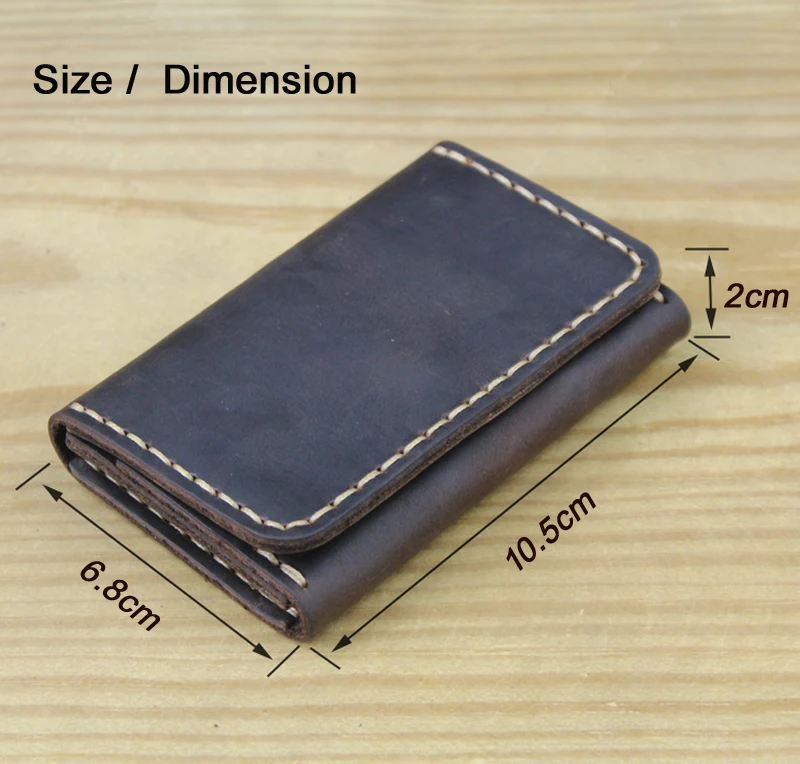 Handmade Genuine Leather Card Wallet  Leather Card Holder Men small Purse Credit ID card Holder Women Business Card case MC-412 3