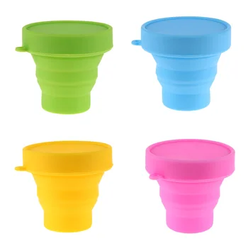 

Silicone Folding Cup with Lid Outdoor Telescopic Collapsible Drinking Cup Travel Camping Water Cup Drinking Accessories