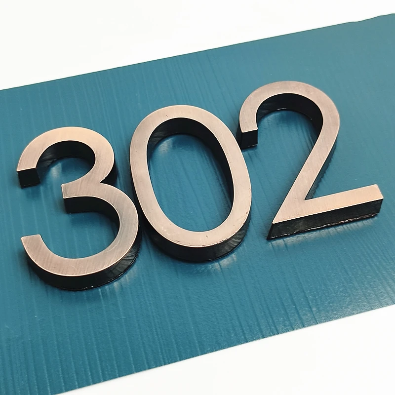 House Number Stickers 3D Self Adhesive Door Plate Sign Digits Apartment Hotel Office Door Address ABS Plastic Label 5cm Silver