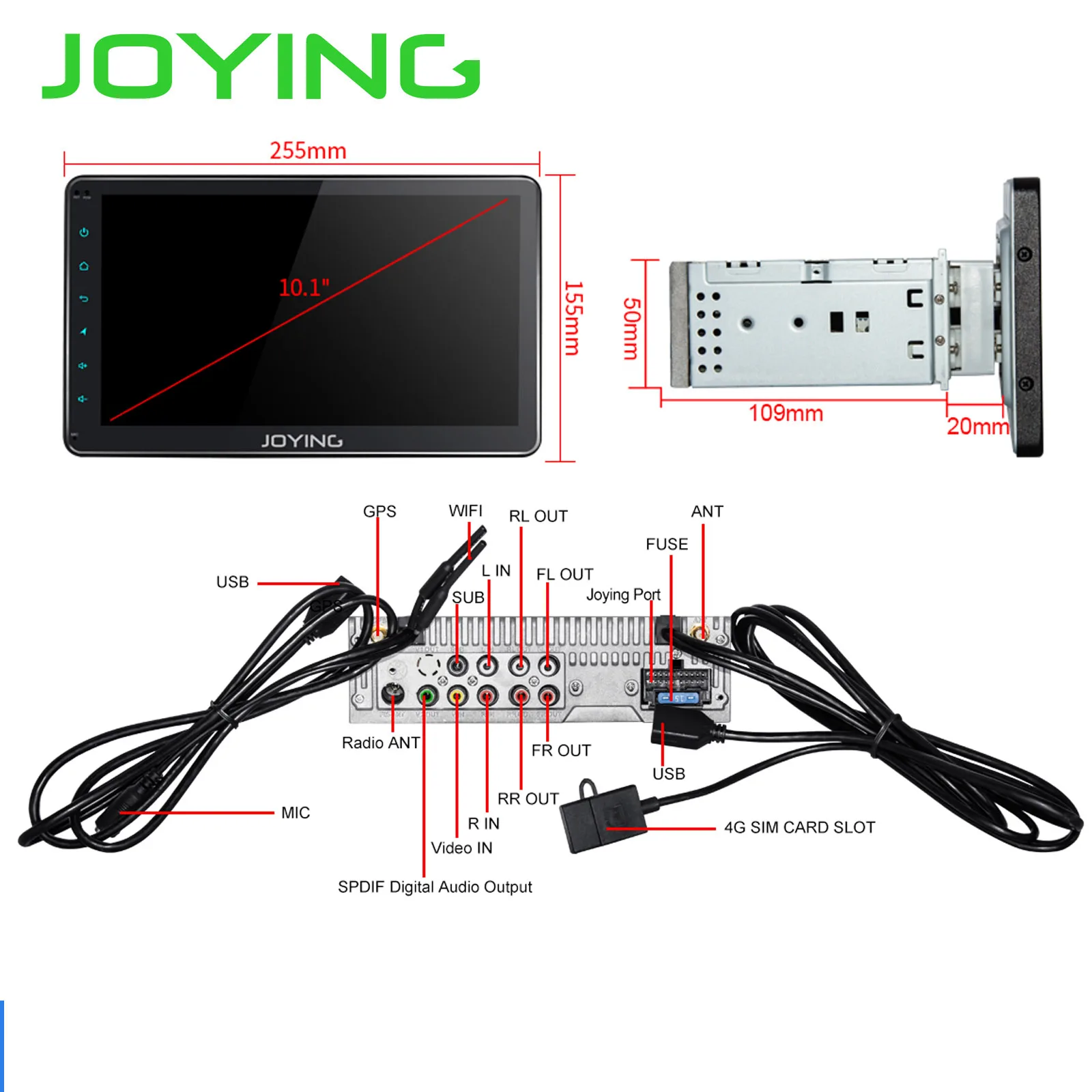 Sale 10.1"IPS Android 8.1 Head Unit Universal Car Radio Stereo Single Din Tape Recorder Built-in DSP Carplay Zlink Multimedia Player 5