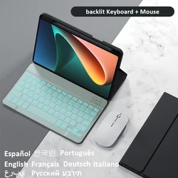 Caso de teclado magnético para xiaomi mipad 5 retroiluminado led teclado e mouse para xiaomi mi almofada 5 pro lápis titular caso