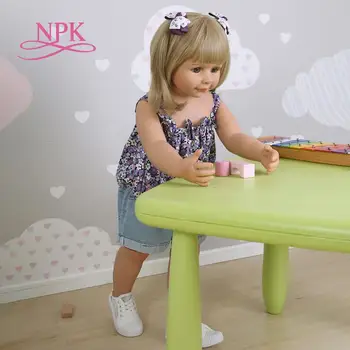

NPK 87CM Originalmade Masterpiece Doll toddler baby girl 2-3years old real baby dress model ball jointed full body vinyl doll
