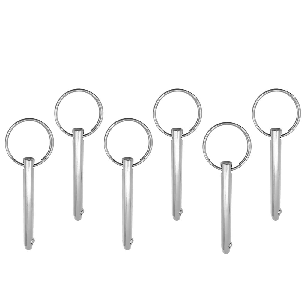 6pcs Stainless Steel Boat Bimini Top Deck Hinge Quick Release Ball Pin 5/16
