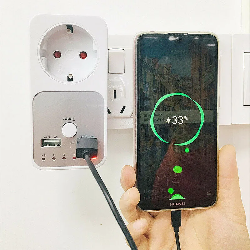 2 usb-порта электронное реле времени розетка таймер умная настройка времени Swtich таймер управление розетка для лампы ноутбука телефон