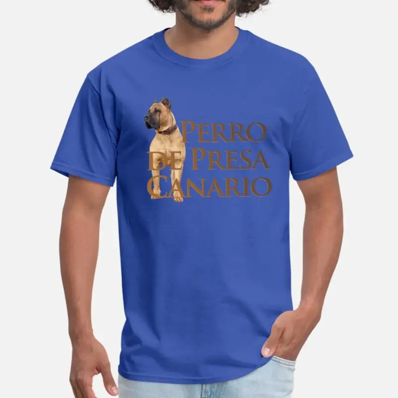 Men-Blue Дизайнерская мужская футболка Perro De Presa Canario Dogo Canario женская футболка с вырезом лодочкой Размер Xxxl 4xl 5xl Мужской Топ в стиле хип-хоп - Цвет: Men-Blue