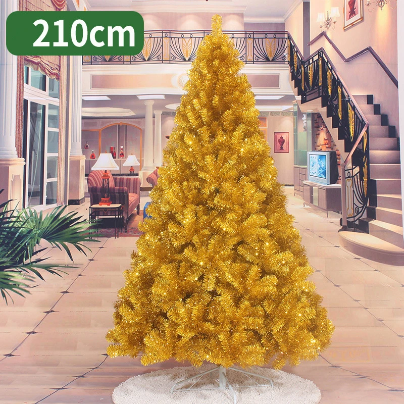 2,1 м Рождественская елка фиолетовая Золотая искусственная Рождественская елка Рождественские украшения для дома