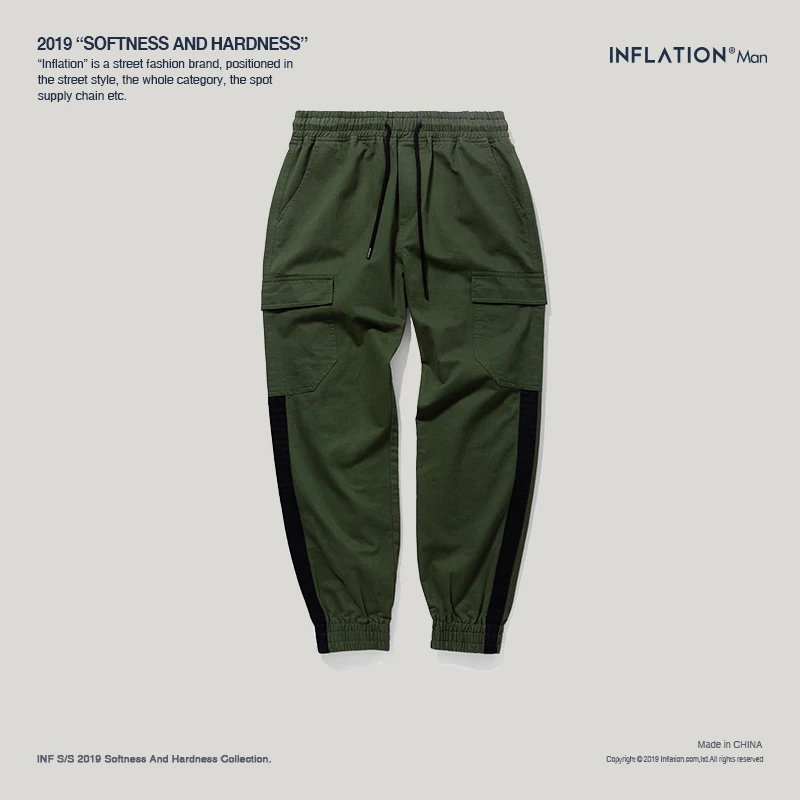 INFLATION Ankle Banded Pants Male Brand Trousers Mens Womens Casual Jogger Pencil Pants Streetwear Brand Clothing 8868W - Цвет: army green