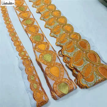 

Latest Nigerian lace fabric each 5 yards floral embroidery lace ribbon Trims 15yards per set for sewing DIY B27-13