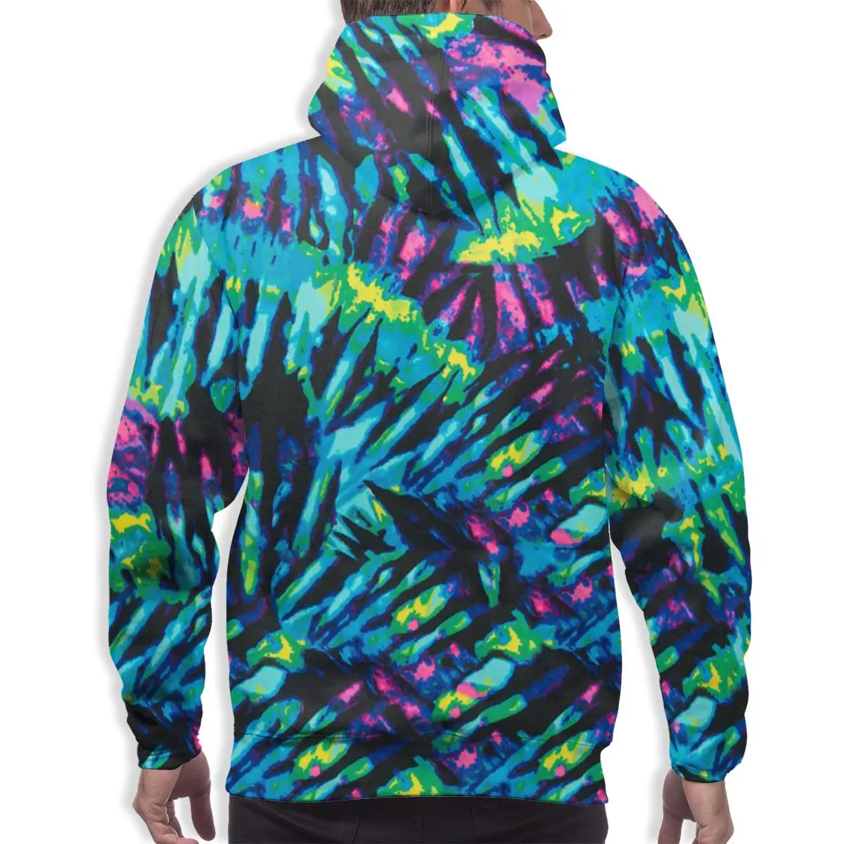 3D цифровой Принт по всей поверхности, принт Tie Dye, синий/оранжевый, мульти, мужская повседневная толстовка, пуловер с капюшоном, толстовка с карманом, толстовки