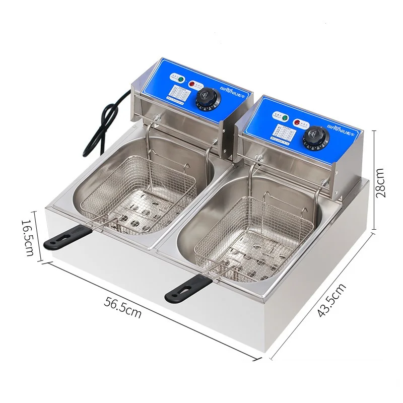 

Fryer Electric Fryer Commercial Stall Fryer Fryer Single-cylinder Double-cylinder Fried Chicken Steak Large Capacity Electric