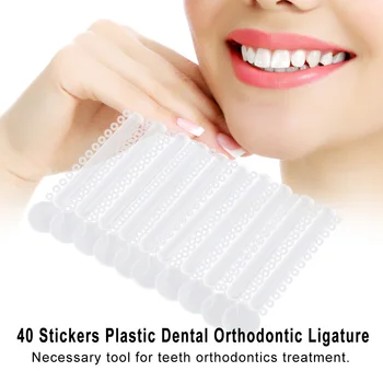 

40 Stickers Plastic Dental Orthodontic Ligature Ties Elastic Braces for Teeth Orthodontic Treatment Oral Care Tools