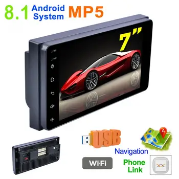 

7 Inch Android 8.1 2 DIN QUAD-core Capacitive Touch Screen Bluetooth Car MP5 GPS Player Support AM/FM/ Mirror link for TOYOTA