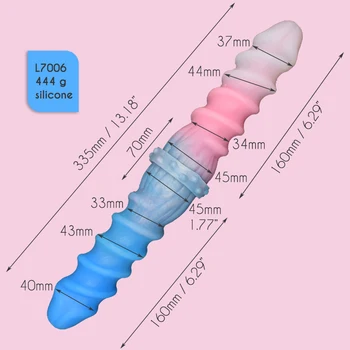 SXXY Macaron Double Ended Sex Toys for Lesbian Long Big Knot Animal Horse Dick Dog Penis Dual Sided Ribbed Twist Realistic Dildo 3