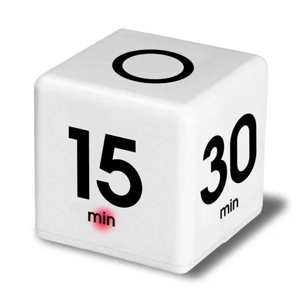 Карамельный цвет куб кухонный таймер чудо куб таймер, 5,15, 30 и 60 минут для управления временем дети таймер тренировки таймер - Цвет: Белый