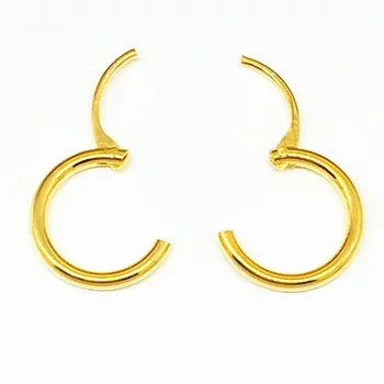 

Gold color Real 925 Sterling silver hoop earrings for women Small round Earrings fashion jewelry Not allergic to ear