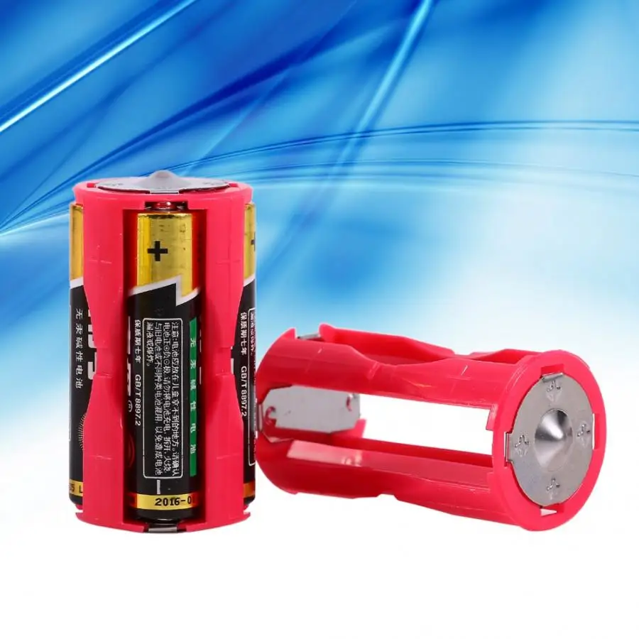 

NEW battery power bank case Portable 4pcs 4AAA to C Size Parallel Battery Convertor Adapter Cases Box Red power bank